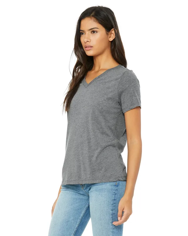 Bella + Canvas Ladies' Relaxed Triblend V-Neck T-Shirt — view 2