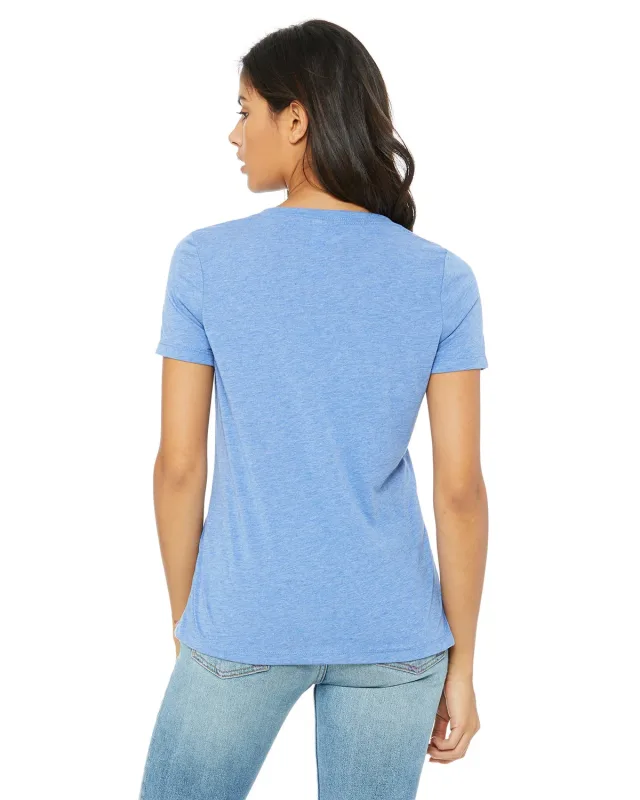 Bella + Canvas Ladies' Relaxed Triblend V-Neck T-Shirt — view 3