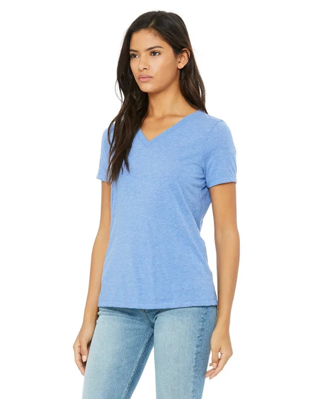 Bella + Canvas Ladies' Relaxed Triblend V-Neck T-Shirt — view 5