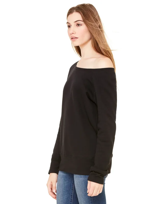 Bella + Canvas Ladies' Sponge Fleece Wide Neck Sweatshirt — view 17