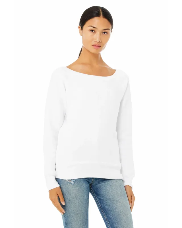 Bella + Canvas Ladies' Sponge Fleece Wide Neck Sweatshirt — view 2