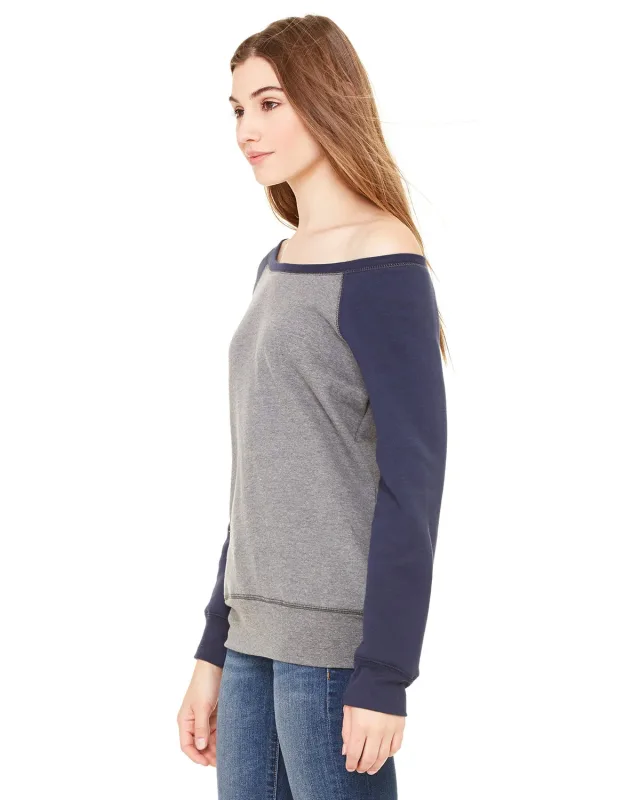 Bella + Canvas Ladies' Sponge Fleece Wide Neck Sweatshirt — view 26