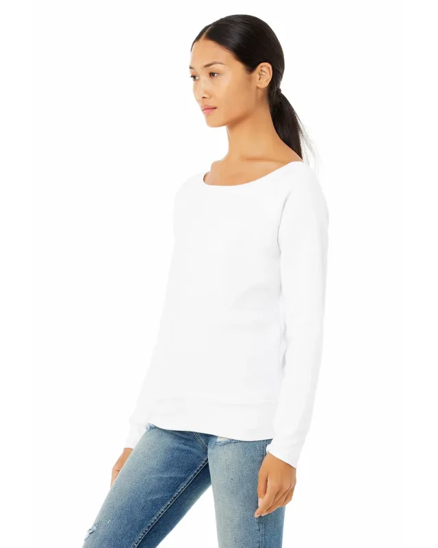 Bella + Canvas Ladies' Sponge Fleece Wide Neck Sweatshirt — view 6