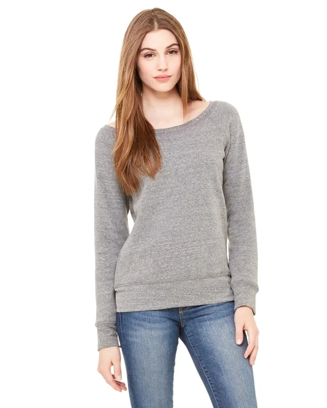 Bella + Canvas Ladies' Sponge Fleece Wide Neck Sweatshirt — view 9