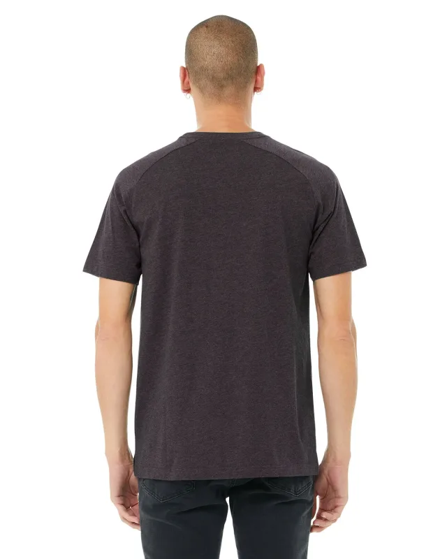 Bella + Canvas Men's Heather CVC Raglan T-Shirt — view 12