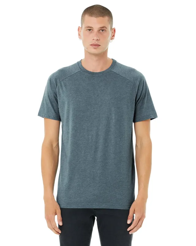 Bella + Canvas Men's Heather CVC Raglan T-Shirt — view 2