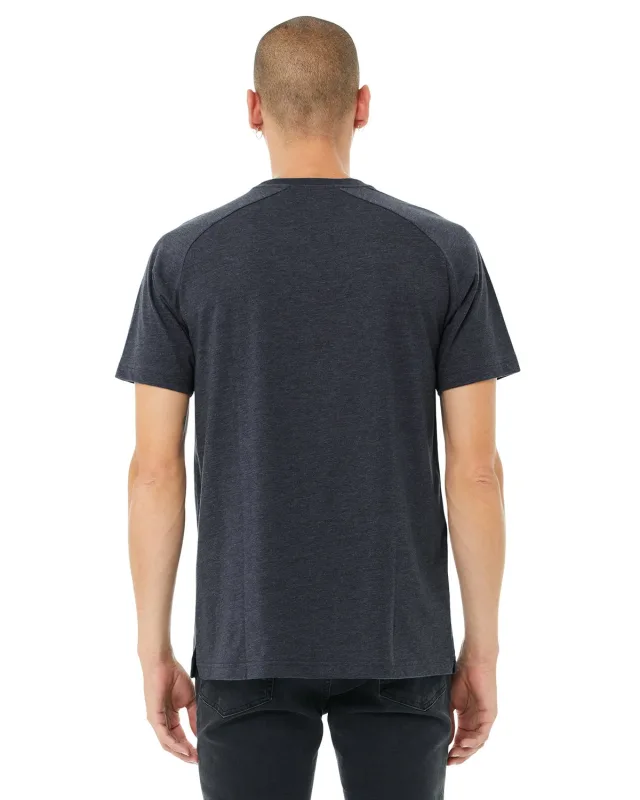 Bella + Canvas Men's Heather CVC Raglan T-Shirt — view 3