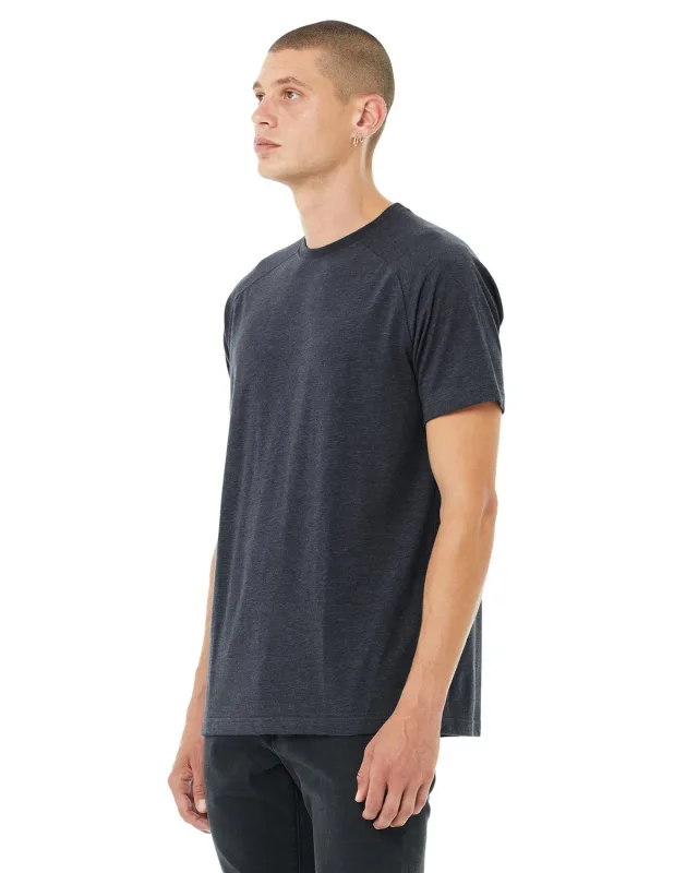 Bella + Canvas Men's Heather CVC Raglan T-Shirt — view 5