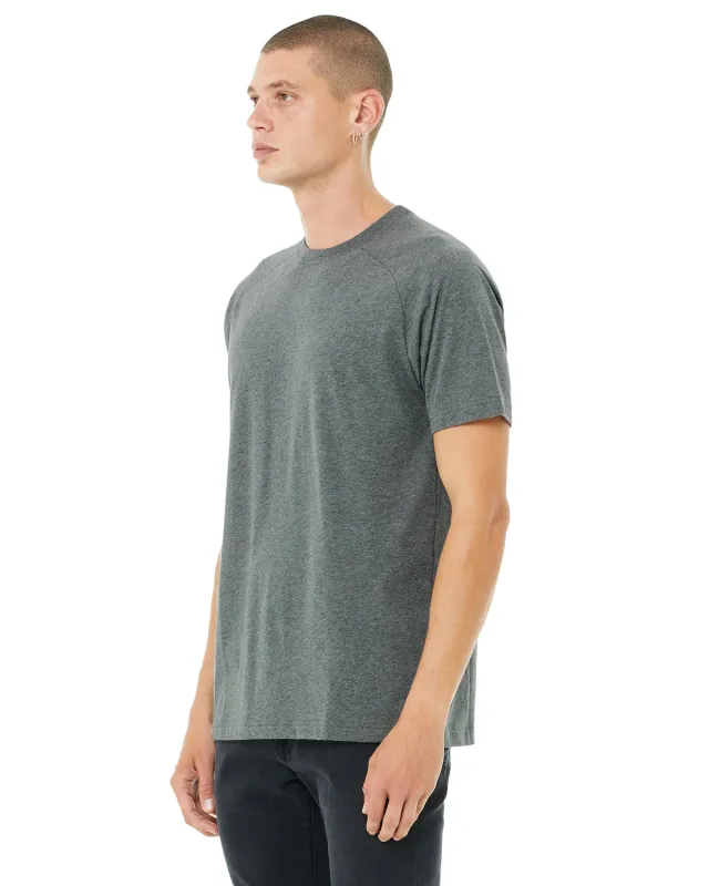 Bella + Canvas Men's Heather CVC Raglan T-Shirt — view 8