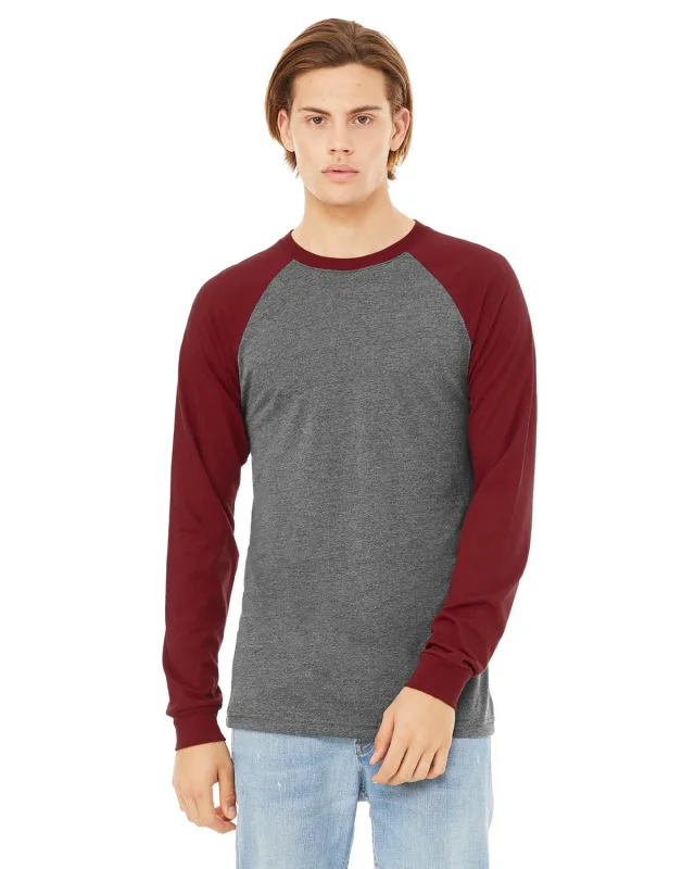 Bella + Canvas Men's Jersey Long-Sleeve Baseball T-Shirt — view 10