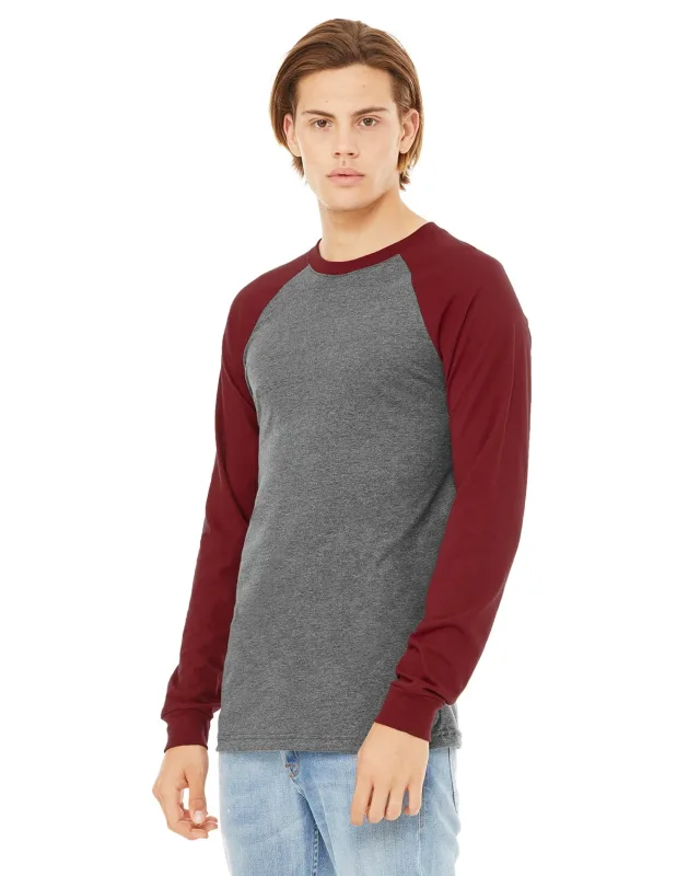 Bella + Canvas Men's Jersey Long-Sleeve Baseball T-Shirt — view 12