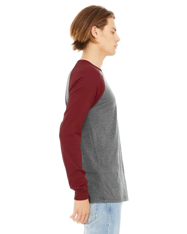 Bella + Canvas Men's Jersey Long-Sleeve Baseball T-Shirt — view 13