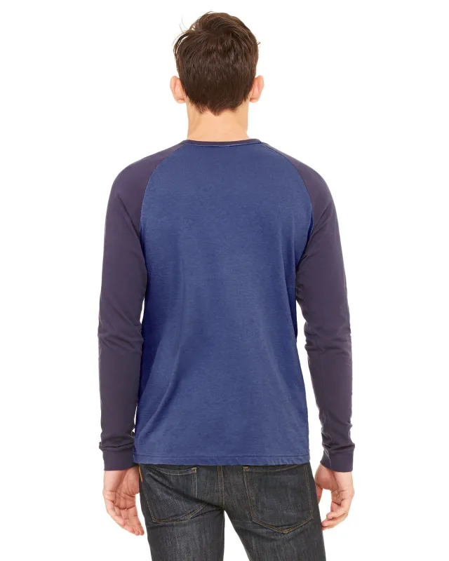 Bella + Canvas Men's Jersey Long-Sleeve Baseball T-Shirt — view 14