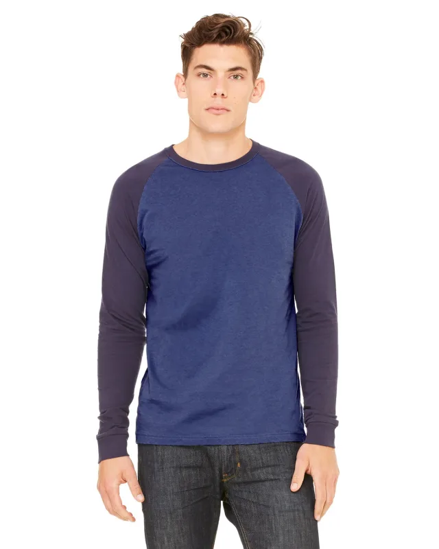 Bella + Canvas Men's Jersey Long-Sleeve Baseball T-Shirt — view 17