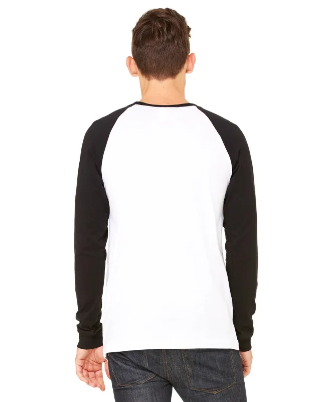 Bella + Canvas Men's Jersey Long-Sleeve Baseball T-Shirt — view 22