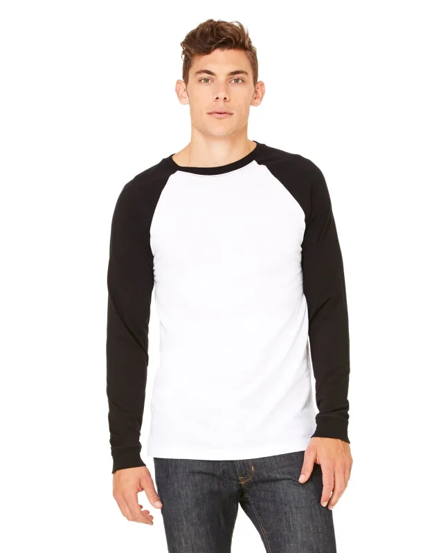 Bella + Canvas Men's Jersey Long-Sleeve Baseball T-Shirt — view 25