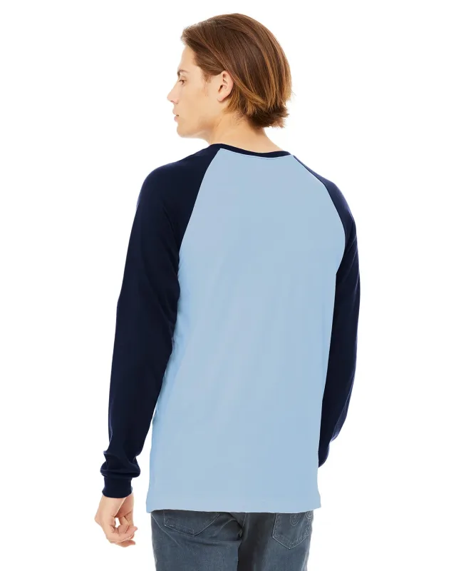 Bella + Canvas Men's Jersey Long-Sleeve Baseball T-Shirt — view 30