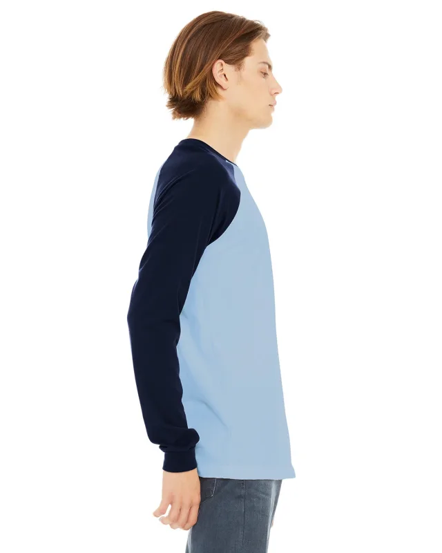 Bella + Canvas Men's Jersey Long-Sleeve Baseball T-Shirt — view 38