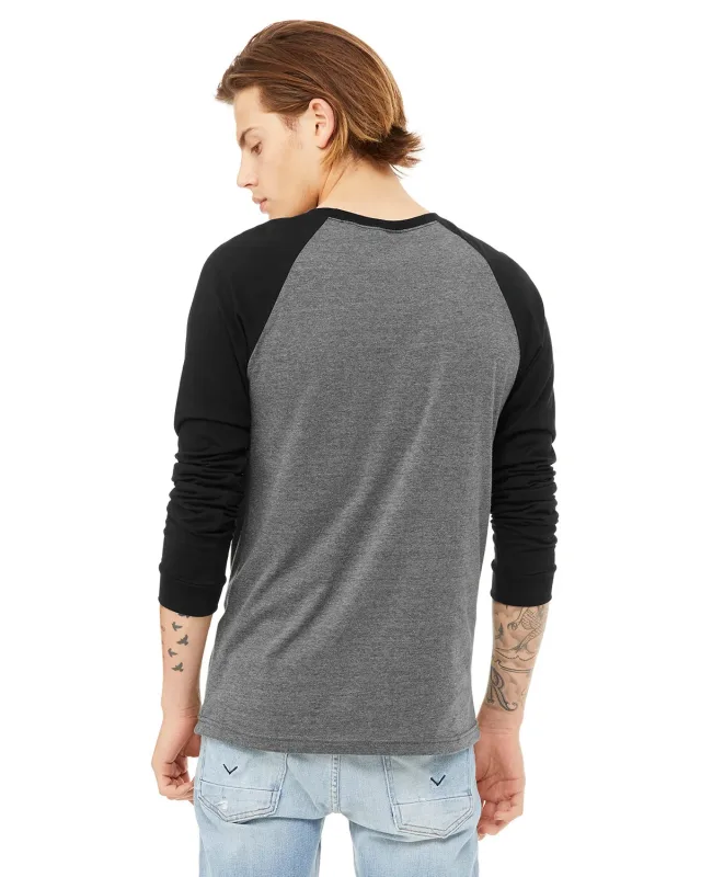Bella + Canvas Men's Jersey Long-Sleeve Baseball T-Shirt — view 39