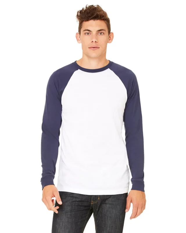 Bella + Canvas Men's Jersey Long-Sleeve Baseball T-Shirt — view 4