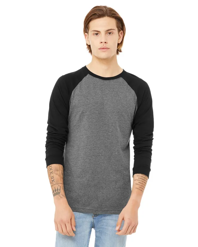 Bella + Canvas Men's Jersey Long-Sleeve Baseball T-Shirt — view 42