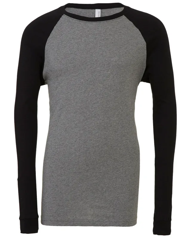 Bella + Canvas Men's Jersey Long-Sleeve Baseball T-Shirt — view 45