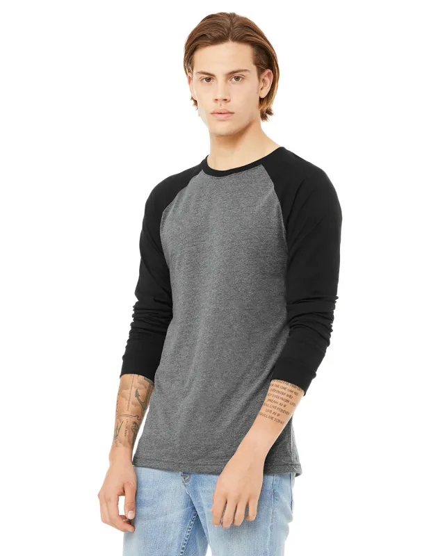 Bella + Canvas Men's Jersey Long-Sleeve Baseball T-Shirt — view 46