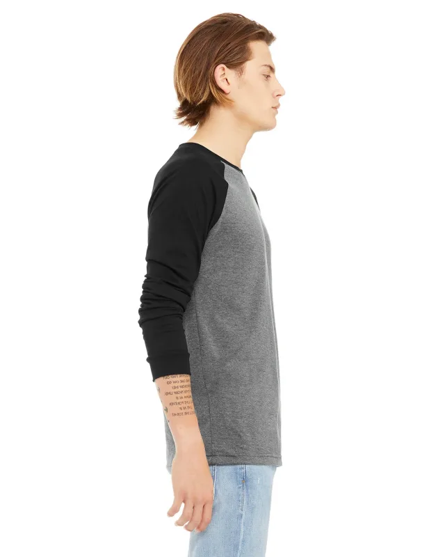 Bella + Canvas Men's Jersey Long-Sleeve Baseball T-Shirt — view 47