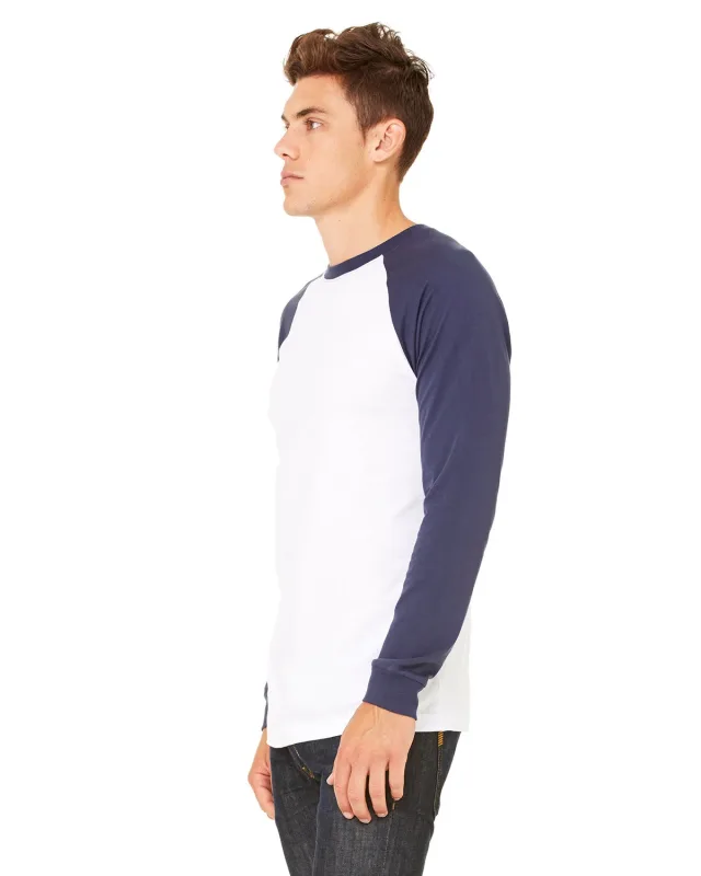 Bella + Canvas Men's Jersey Long-Sleeve Baseball T-Shirt — view 8