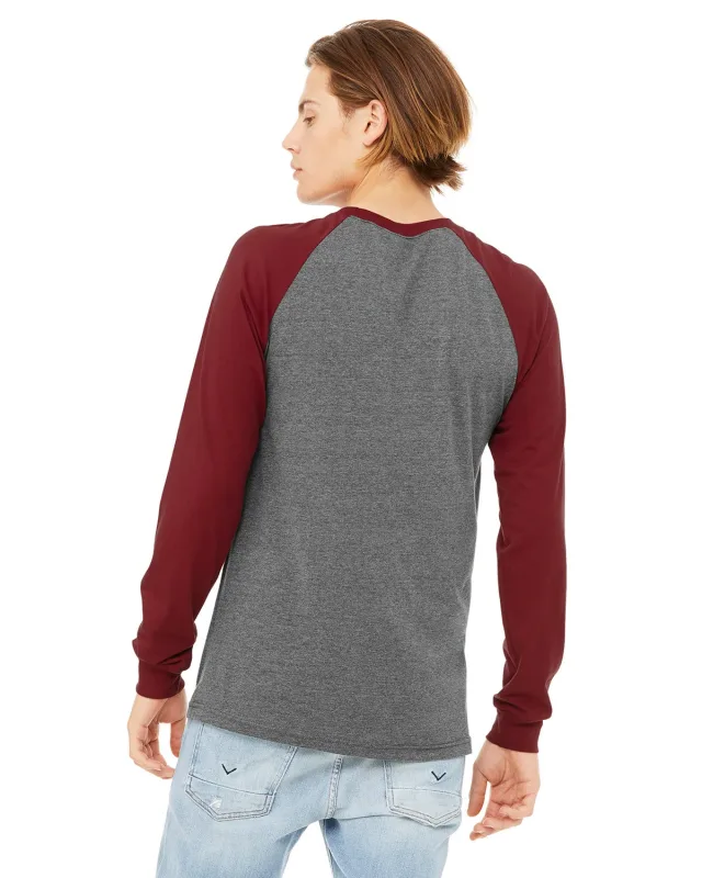 Bella + Canvas Men's Jersey Long-Sleeve Baseball T-Shirt — view 9