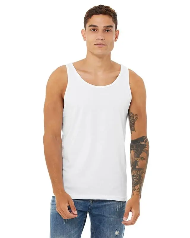 Bella Canvas Unisex Jersey Tank- White - Full Color Imprint