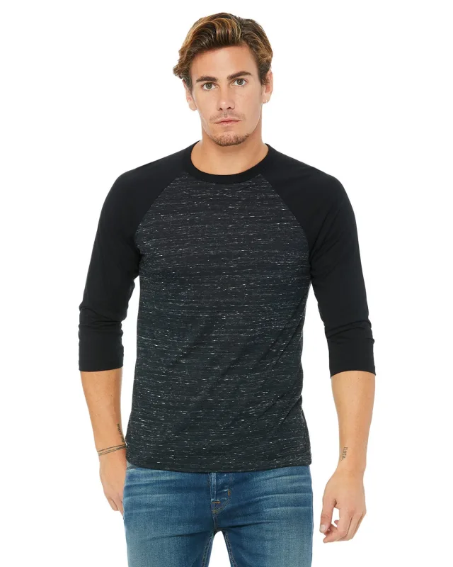 Bella + Canvas Unisex Three-Quarter Sleeve Baseball T-Shirt — view 100