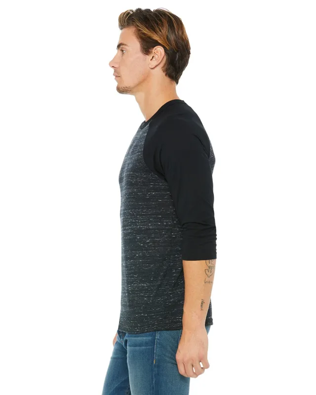 Bella + Canvas Unisex Three-Quarter Sleeve Baseball T-Shirt — view 103