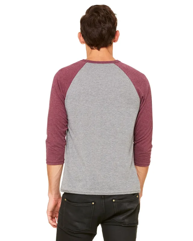 Bella + Canvas Unisex Three-Quarter Sleeve Baseball T-Shirt — view 104