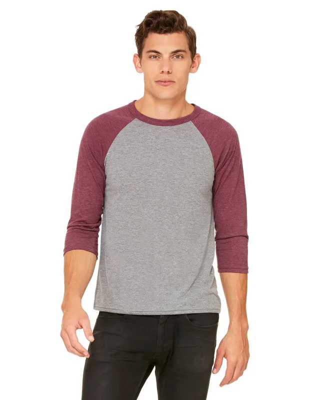Bella + Canvas Unisex Three-Quarter Sleeve Baseball T-Shirt — view 105