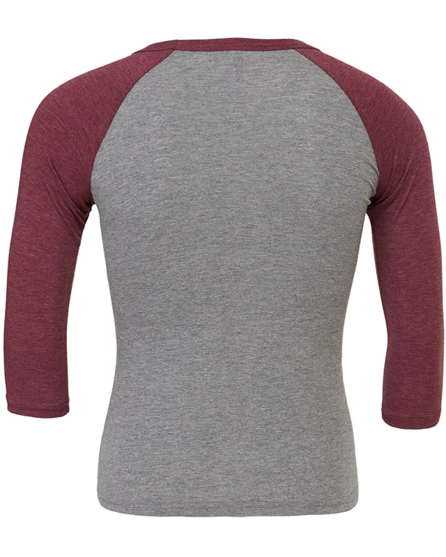 Bella + Canvas Unisex Three-Quarter Sleeve Baseball T-Shirt — view 106