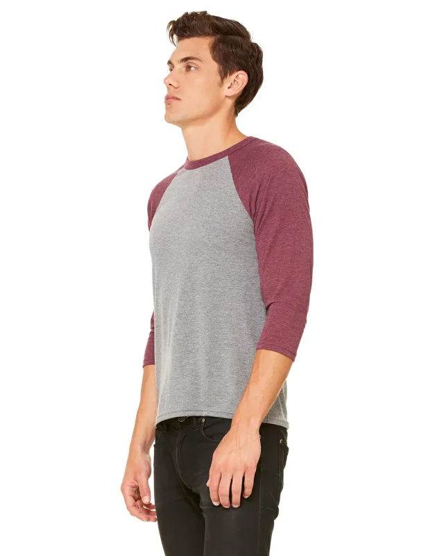 Bella + Canvas Unisex Three-Quarter Sleeve Baseball T-Shirt — view 109
