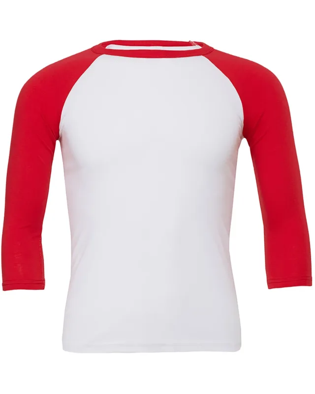 Bella + Canvas Unisex Three-Quarter Sleeve Baseball T-Shirt — view 11