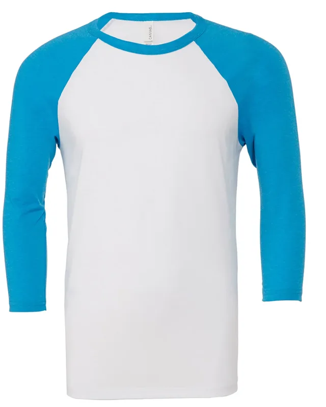 Bella + Canvas Unisex Three-Quarter Sleeve Baseball T-Shirt — view 114