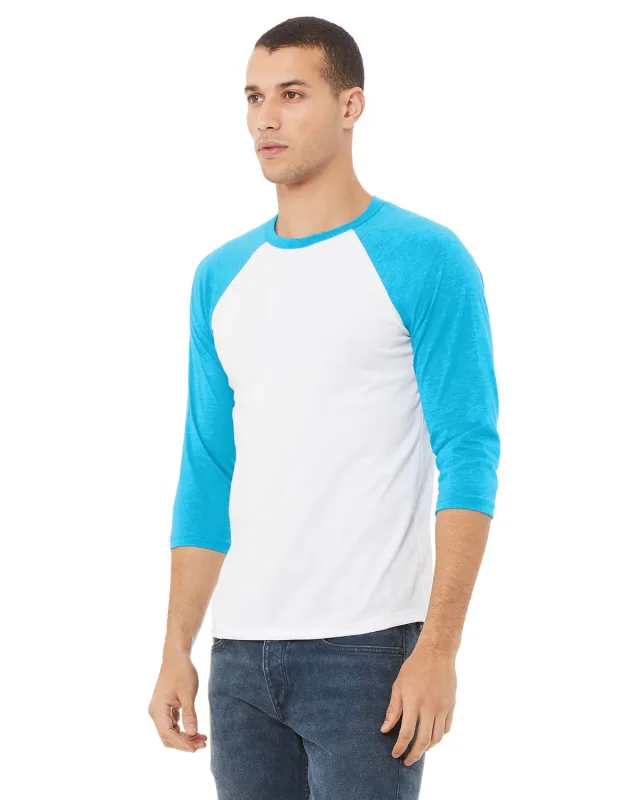 Bella + Canvas Unisex Three-Quarter Sleeve Baseball T-Shirt — view 115