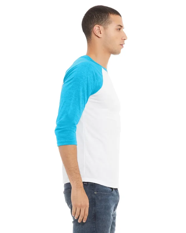 Bella + Canvas Unisex Three-Quarter Sleeve Baseball T-Shirt — view 116