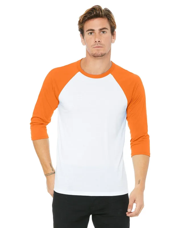 Bella + Canvas Unisex Three-Quarter Sleeve Baseball T-Shirt — view 118