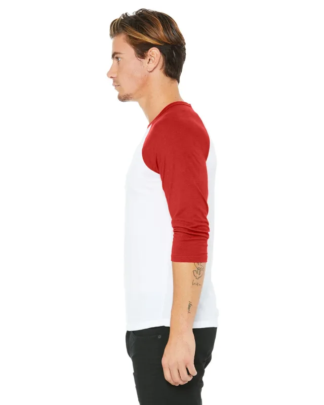 Bella + Canvas Unisex Three-Quarter Sleeve Baseball T-Shirt — view 12