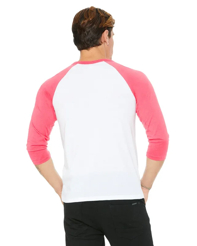Bella + Canvas Unisex Three-Quarter Sleeve Baseball T-Shirt — view 123