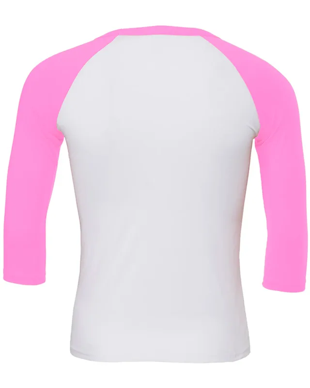 Bella + Canvas Unisex Three-Quarter Sleeve Baseball T-Shirt — view 125