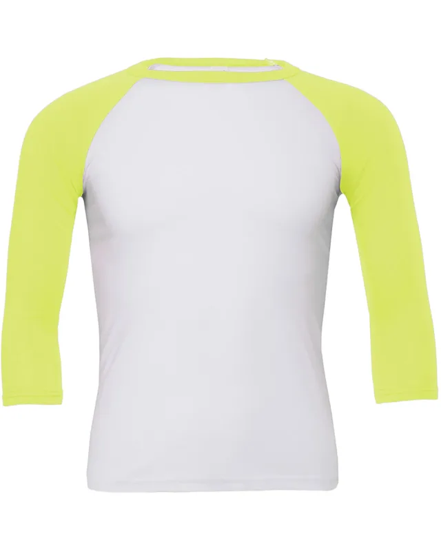 Bella + Canvas Unisex Three-Quarter Sleeve Baseball T-Shirt — view 133