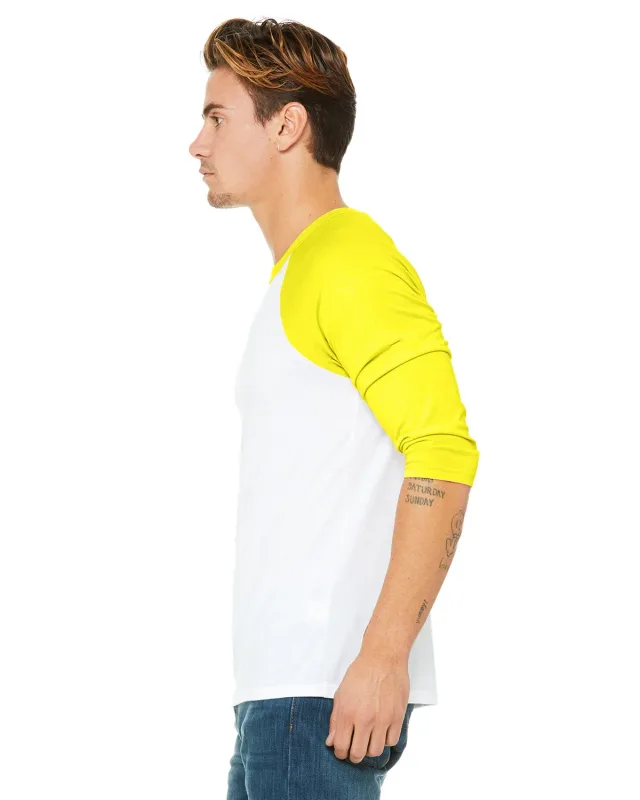 Bella + Canvas Unisex Three-Quarter Sleeve Baseball T-Shirt — view 134