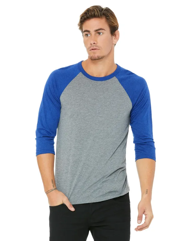 Bella + Canvas Unisex Three-Quarter Sleeve Baseball T-Shirt — view 136