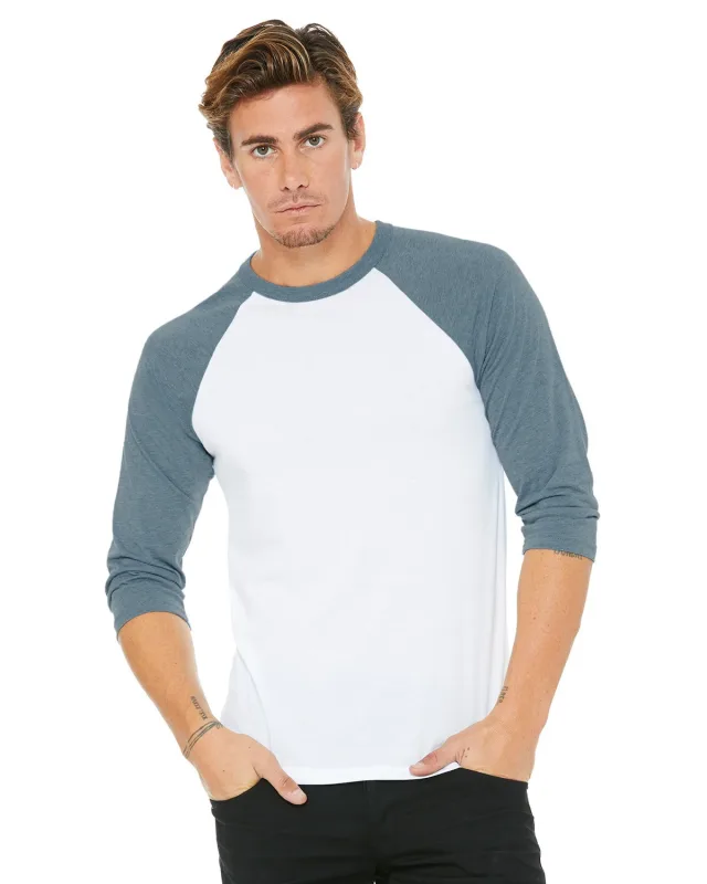 Bella + Canvas Unisex Three-Quarter Sleeve Baseball T-Shirt — view 139