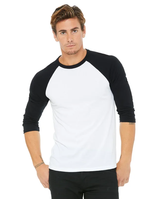 Bella + Canvas Unisex Three-Quarter Sleeve Baseball T-Shirt — view 14